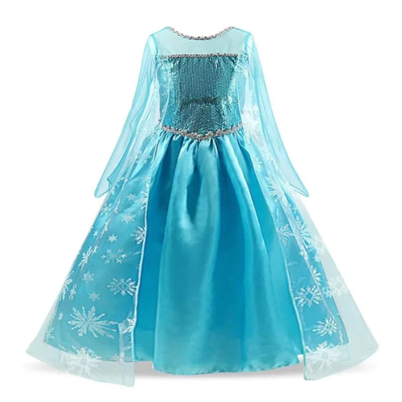 Vestido Princesa Fantasia Frozen Aniversario Luxo + Acessorios