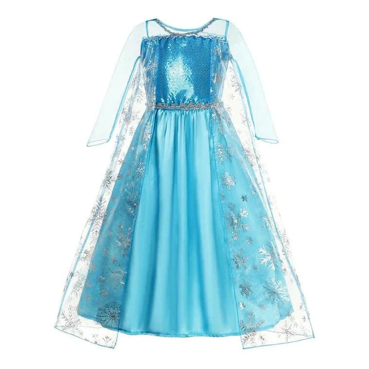 Vestido Princesa Fantasia Frozen Aniversario Luxo + Acessorios