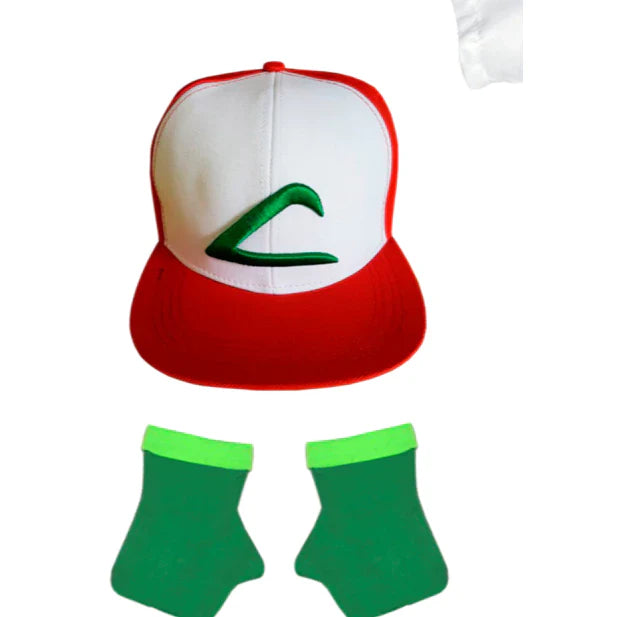 Fantasia do Pokémon Camisa Boné bordado e Luva/ faço por encomenda em dois dias