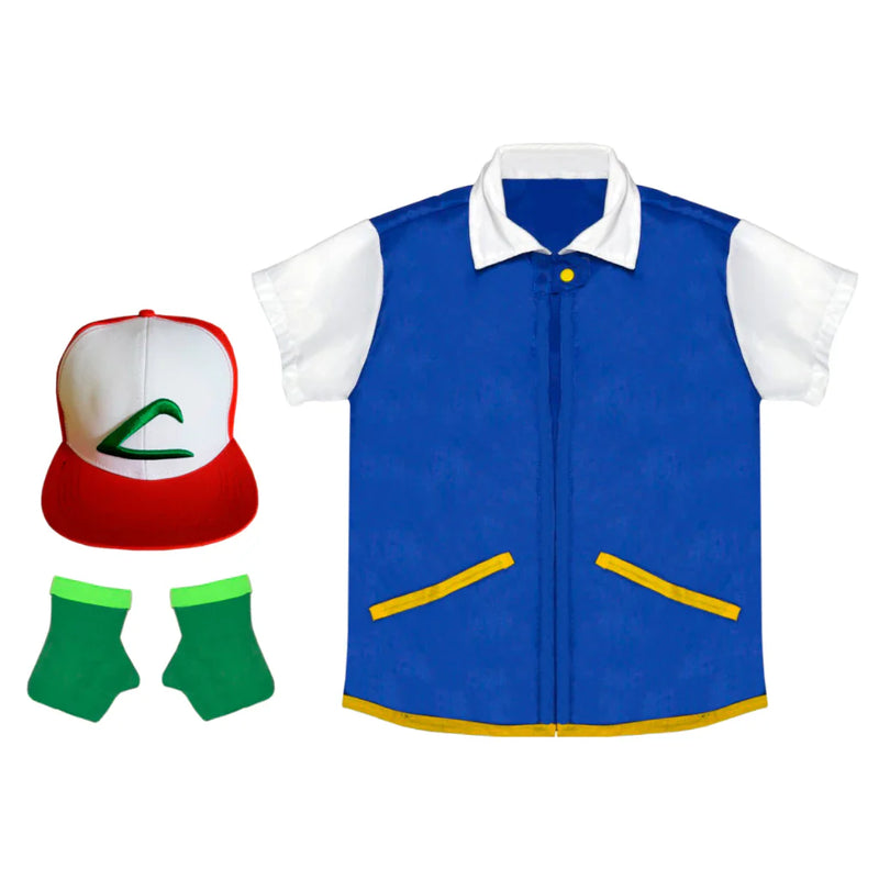 Fantasia do Pokémon Camisa Boné bordado e Luva/ faço por encomenda em dois dias