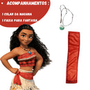 Fantasia Moana Infantil Com Colar e Faixa Filme Moana Festas Princesas