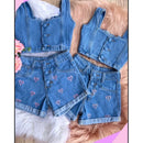 Conjunto Jeans Juvenil Menina - Tamanhos 8 ao 16