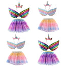 Kit Fantasia Infantil De Unicornio/Asa+Saia+Tiara