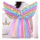 Kit Fantasia Infantil De Unicornio/Asa+Saia+Tiara